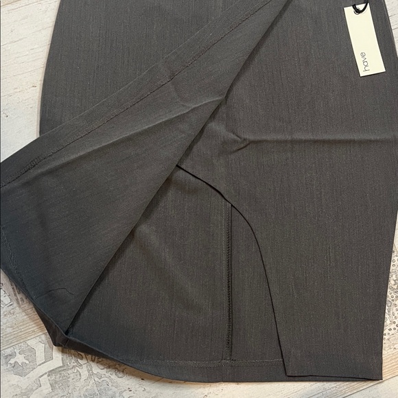 2/$40 Charcoal Gray Pencil Skirt with Front Slit - Picture 4 of 8